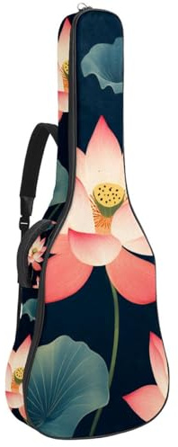 Gitarrentasche für Akustikgitarre, 101,6 cm, 101,6 cm, 106,7 cm, mit doppeltem verstellbarem Schultergurt und Schlaufe zum Aufhängen auf der Rückseite, Pink, Multicolor 01, 42.9x16.9x4.7 in, Lässiger