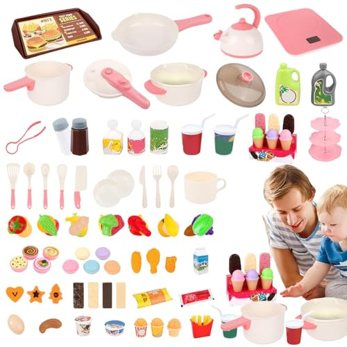 Toddler Kitchen Set - Educational Learning Game | Imaginative Toddler Cooking Set Pretend Play Pots & Pans Kitchen Tools for Boys Girls Home School Kindergarten Playroom