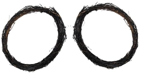 Alipis 2pcs Natural Grapevine Wreaths DIY Crafts Rattan Vine Branch Hoop Forms for Halloween and Christmas Party Decorations for Creative Projects and Handmade Decor