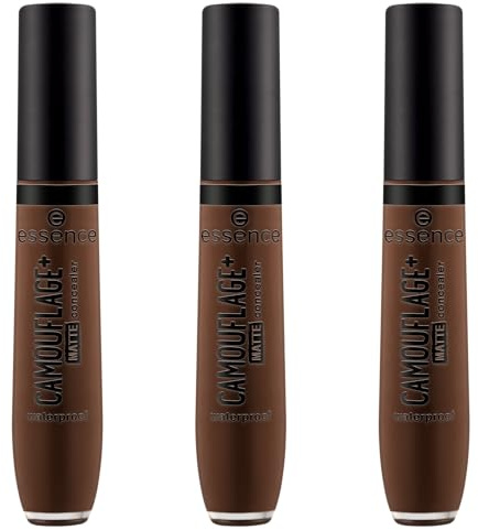 essence CAMOUFLAGE+ MATTE concealer, Nr. 310, Braun, langanhaltend, mattierend, abdeckend, matt, vegan, ölfrei, ohne Parabene, ohne Mikroplastikpartikel, 3er Pack (3x8ml)