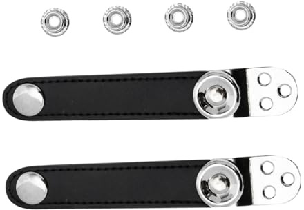TOYANDONA Sangles à Soufflet pour Accordéon en Cuir de Vache et Acier Noir Robuste, Installation Facile, Lot de 2 Pièces Adaptées pour Concert et Pratique