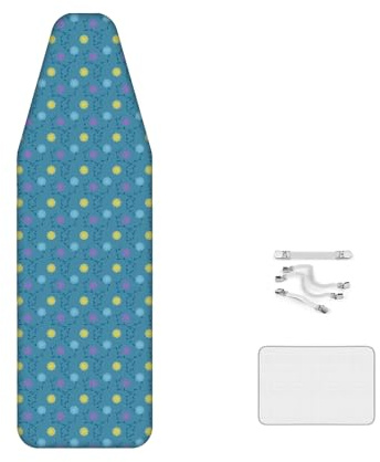 yazilan Copriasse da Stiro, Cotone - Design 2 in 1, Copriasse da Stiro A Vapore - 150x60 Cm, con Elementi di Fissaggio, per Coperture di Ricambio per Assi da Stiro Extra Large