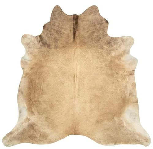 Eleganz Tappeto in vera pelle bovina, 150 x 170 cm, beige, durevole, per soggiorno e camera da letto, materiale naturale per ambienti eleganti