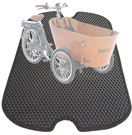 EVA Drive Premium Schutzmatte für Babboe Carve | Passgenaue Lastenrad Fußmatte | Rutschfester Bodenmatte Teppich | Lastenrad Zubehör | Pflegeleicht & Umweltfreundlich | mit Einfassung | Schwarz