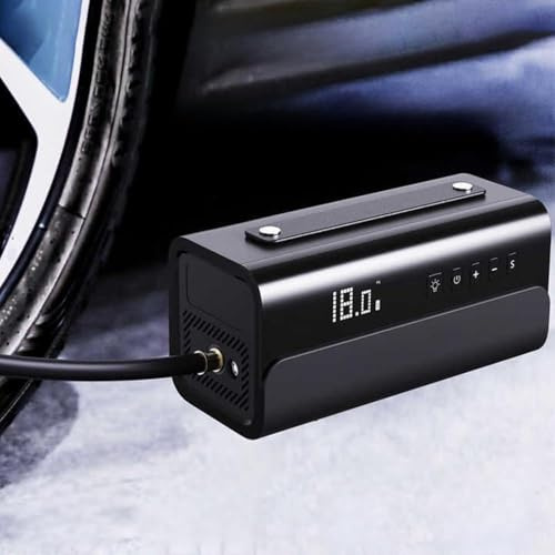 WXCHISU Compressore d'Aria a Batteria, per Pneumatici per Auto, Gonfiatore per Pneumatici Digitale Portatile con Batteria Ricaricabile, Luce a LED, Unità di Pressione Multiple,