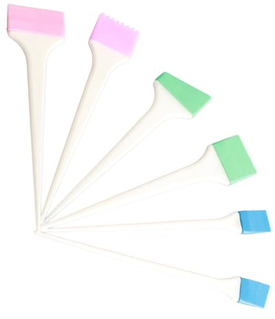 Naroote Set di Pennelli per Tintura per Capelli Strumento Professionale per Colorare i Capelli in Silicone per Radici di Tintura Rapida per Parrucchiere, 6 Pezzi