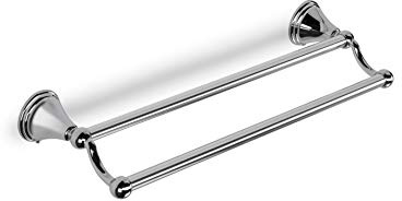 Croydex QM202841 Westminster Wall Mounted Double Towel Rail with Zinc Alloy Construction, Chrome, Silver