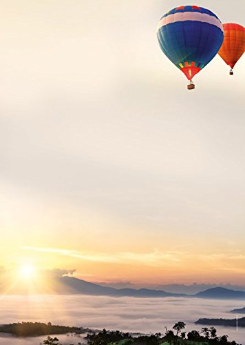 Reise Natur Himmel Briefpapier Set Wolkenreise im Ballon, 100-teilig mit 50 Blatt Motivpapier DIN A4, 90g/qm und 50 passenden DIN LANG-Briefumschlägen