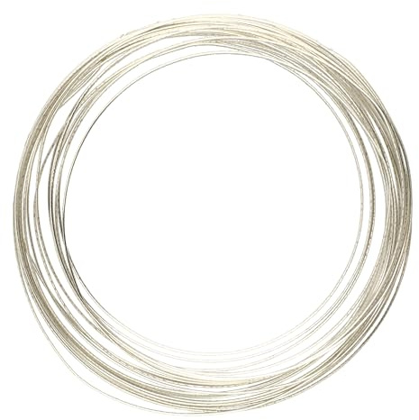 The Beadsmith Halbrunder Basteldraht – Weicher Schmuckdraht, silberfarben, 21 Gauge, 4 Yards