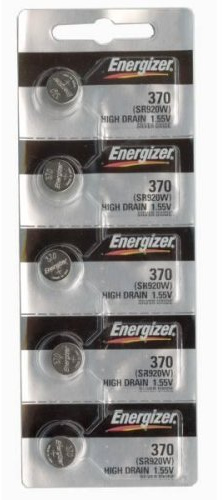 Energizer Batteries 371/370 (SR920W SR920SW) Silver Oxide Watch Battery. on Tear Strip, 5 Pack