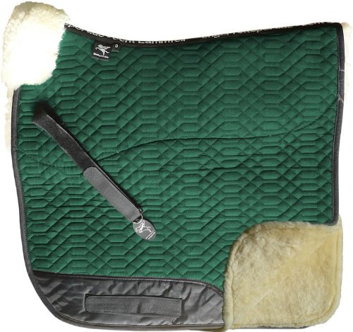 Engel Reitsport | SCHABRA2-VSS-GRU-MED | Schabracke | Lammfell Fully Lined | Steppstoff | Fellkranz vorne | Vielseitigkeit | Stoff grün Fell med.