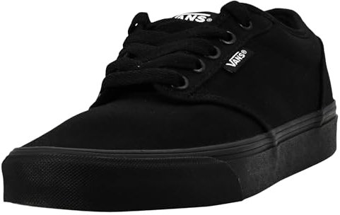 Vans Mens Size 9, Atwood Sneaker Triple Black Canvas Lace Up Shoes, Low Top Men's Trainers, Lightweight Old Skool Sneakers Skate Shoes (9 UK)