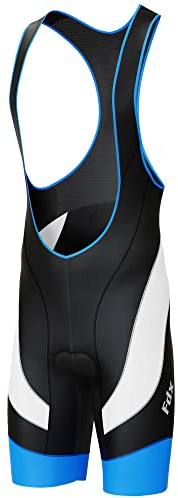 FDX Cycling Bib Shorts Mens 4D Padded Breathable Shorts with Pocket | Enjoy lasting saddle comfort with 4D padded bib shorts, breathable mesh straps zip storage and leg grippers for a stable fit