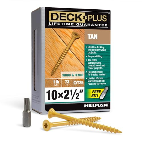 HILLMAN Fasteners 48415 LB 2-1/2x10 Tan Screw