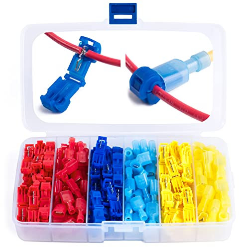 Wirefy 120 PCS T Tap Wire Connectors - Quick Splice Wire Connectors - Quick Disconnect Wire Taps - Kit 22-10 AWG