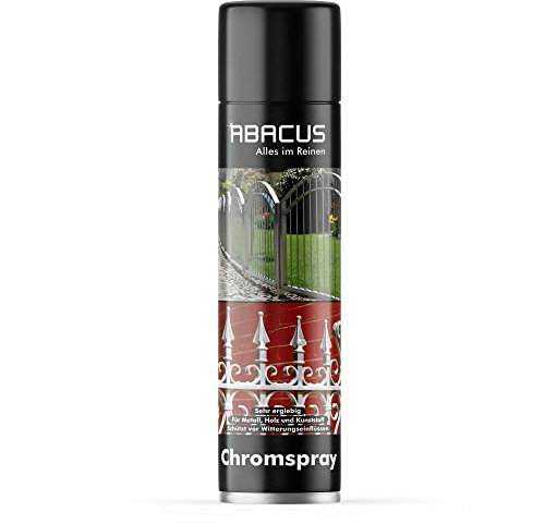 ABACUS® Chromspray, Chrom-Sprayfarbe, Spraylack Chrom, Farbspray Chrom, Chromlack, Chromefarbe, Sprühlack Chrom, Lackspray Chrom, Sprühfarbe Chrom, Chromeffekt Spray - Chromspray 400 ml
