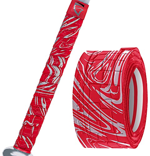 Franklin Sports Gator Grip - AW5000 Gator Grip - Baseball Bat Grip Tape - Red/Chrome