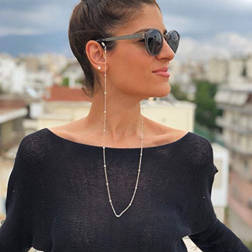TseenYi Böhmische Anti-Rutsch Brillenkette Legierung Perlen Kette Brillenhalter Kette Sonnenbrillenhalter Brillenhalter Brillen Zubehör Brillenhalter Lesebrille Gurt für Damen und Herren (Gold)