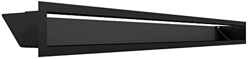 KRATKI AIR Grille de Ventilation 9x100 cm - Grille d'air Chaud Noir, Grille d'extraction pour Ventilation de cheminée résistante à la Chaleur et Surchauffe - Sortie d’Air Chaud à 45°