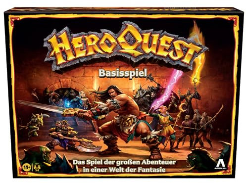 Avalon Hill HeroQuest Basisspiel, Dungeon Crawler Fantasie-Abenteuerspiel mit Miniaturen, ab 14 Jahren, für 2 − 5 Spieler