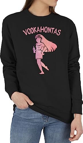 Shirtracer Sweater Pullover Sweatshirt Herren Damen - JGA Junggesellenabschied Frauen - Vodkahontas I Saufprinzessin I Vodka Liebhaberin I Vodka Hontas I Wodka Hontas I Wodkahontas - XXL - Schwarz