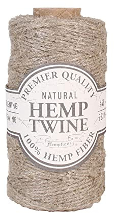 Hemptique #48 Hemp Cord Spool - Premium Craft Cord for Jewelry Making, Macrame & Beading Projects - Soft Cotton Twine Feel Adds Strength for Scrapbooking & Home Decor Use - Rustic - 205Ft