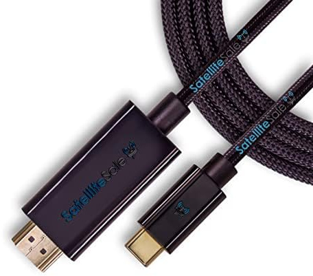 SatelliteSale Digitaler USB-Typ-C-zu-HDMI-Kabeladapter, 4K/30Hz, Nylondraht, Universaldraht, 2160p, schwarzes Kabel, 1,8 m