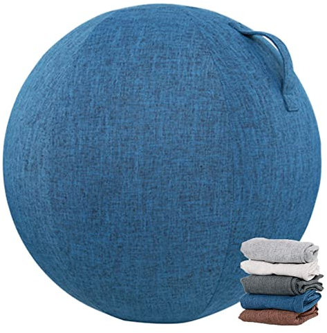 NILoykg& 55/65/75 cm Hülle Für Gymnastikball, Yoga-Ball Hülle, Gymnastikballhülle Für Sitzball,Stoffüberzug, Für Fitnessball, Pilates, Büroball, Balanceball(Nur Hülle),Blau,65cm