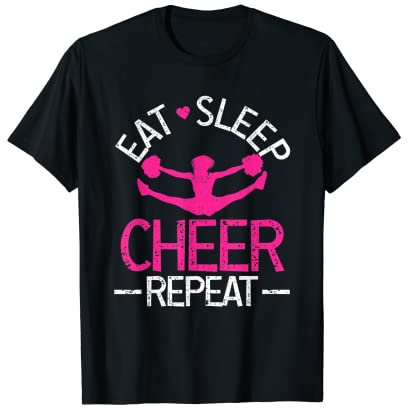 Cheerleading - Eat Sleep Cheer Repeat - Cheerleader T-Shirt