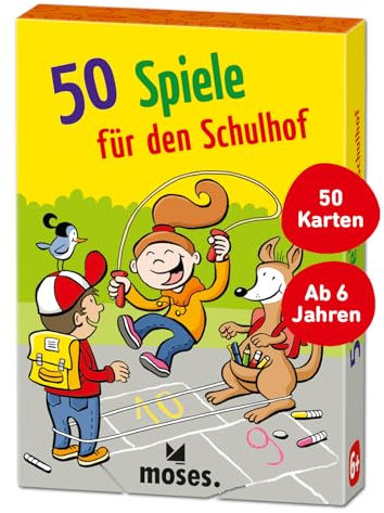 moses. 50 Spiele für den Schulhof, Zeitloses Kartenset mit beliebten Spieleklassikern für Kinder, Einschulung oder zum Kindergeburtstag, ab 6 Jahren