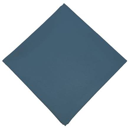 HankieWorld 100% Cotton Bandana 27x27 Large Solid Head Scarf for Men Women Thick Opaque Reusable Wrapping Cloth Gift & Lunch(Indigo Blue Single)