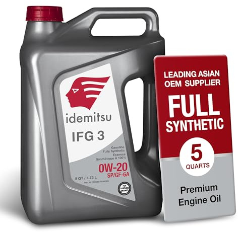 Idemitsu IFG 3 0W-20 Motor Oil Full Synthetic- 5 Quart | SP/GF-6A Certified Engine Oil for TGDI & PFI Engines | Engineered for Maximum Efficiency and Protection