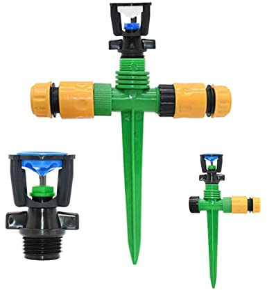 Garden Irrigation Rotating Sprinkler Male Thread Scattering Nozzle 360 Degree Automatic Rotating Lawn Watering Irrigation 1Pcs (Color : J)