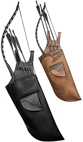 Mittelalterliche Pfeilköcher-Tasche, Renaissance-Retro-Taillen-Pfeilköcherhalter aus Leder, Outdoor-Cosplay-Bogen-Bogenschießen-Zubehör für Männer und Frauen, Braun