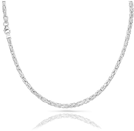 TAIPAN 3mm vierkant Königskette – echtes 925er Sterlingsilber, königliche Eleganz Made in Italy 50cm (55)