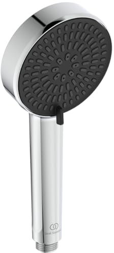 Ideal Standard – Doccia a mano Idealrain Alu+, Ø 10 cm, con due tipi di getto (pioggia delicata e massaggio), soffione a risparmio idrico con ugelli EasyClean, cromato