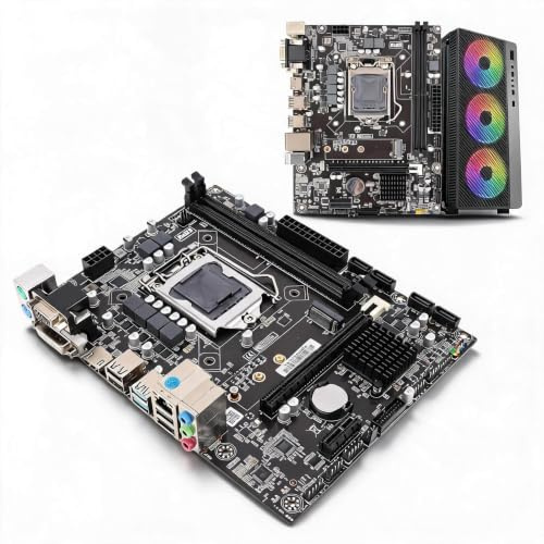 H310 LGA 1151 Moderkort, Dual Channel DDR4 Memory Slot, LGA1151 Micro ATX Moderkort, SATA NVME M.2 PCIe X16 Slot, USB3 PS 2 RJ 45, Support 8 9 Generation for Lvy Bridge