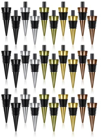 PpAaJK 30-Teiliges -Flaschenverschluss mit Gewindepfosten, Metall-Weinverschluss-EinsäTze-Set, Hardware für Holzdreh-DIY-Projekt