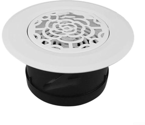 Rejilla de ventilación redonda ajustable, diseño sin marco de gama alta, blanco, salida extractora redonda para baño, oficina, cocina (D)