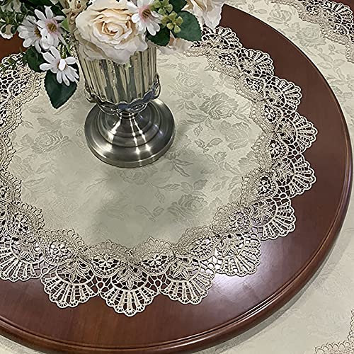 Rechteckige/längliche Tischdecken Weiße Spitze Tischdecke für Tabelle Häkeln Spitze Esstischdecken Esstischdecken Runde dekorative Spitze Tischdecke mit eleganten Blumenmustern für Geburtstagsfeiern