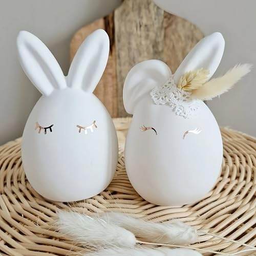 2stk Ostern Silikonform 3D Kaninchen Silikonform Osterei Osterhase Kerzenformen Seifenform Ei Silikon Backform Ostereiform für DIY Tortendeko, Schokolade, Seife, Sojawachs Kerzen, Ostergeschenke