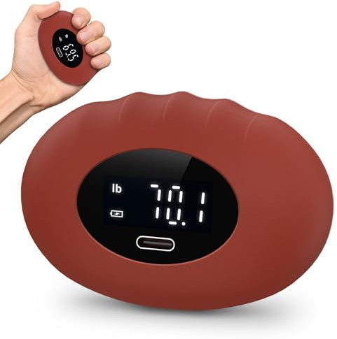 OQIMAX Medidor digital de fuerza de agarre con pantalla LED ultraclara, entrenador de fuerza de agarre, registro automático de fuerza de agarre electrónico 180 kg/396 lb, función de conteo