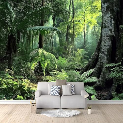 Papel Tapiz Fotográfico Fotomurale Paisaje Natural Selva Tropical Árboles Helechos 250 x 175 cm Art Mural Cafe Restaurant Dormitorio para el Hoga Murales Papel Pintado a Papel Fotomural Dormitorio