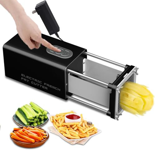 Elektrische Pommes Frites Cutter Automatik Kartoffelschneider Kartoffelschneider mit 1/2 Zoll und 3/8 Zoll Messer Professionelle Gewerbe & Haushalt Pommes Schneider