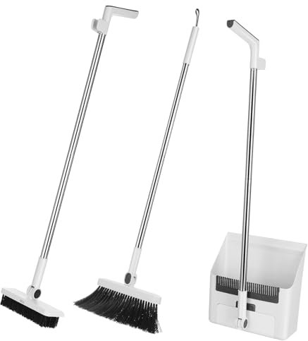 Cabilock Balai et Pelle Ensemble Pliable avec Balai à Long Manche et Pelle sur Pied pour Nettoyage Intérieur et Extérieur