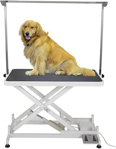 Elektrischer Fellpflegetisch für Haustiere, höhenverstellbar, X-Lift, Hunde-Trimmtisch, robuster Tier-Trockentisch mit verstellbarem Arm und Schlinge für professionelle Tierpflege