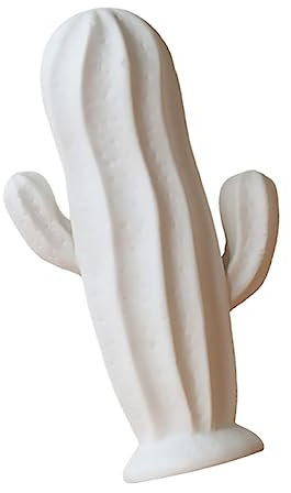MAGICLULU Decorazioni la Casa in Ceramica Bianca a Forma di Cactus, Ornamenti Creativi e Artigianali per Ufficio e Soggiorno, Set di 3 Pezzi Raffinati e Lucidi, Elementi Decorativi