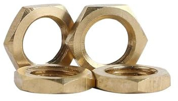 10 Stück M10-1.0（14mm×3mm） Messing dünne Muttern, Feingewinde Hex-Muttern