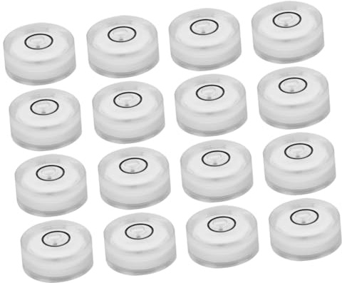 Toddmomy Niveau à Bulle Circulaire 16pcs, Diamètre 15mm, Hauteur Plate 6mm en Plastique, pour Nivellement Horizontal Précis et Performance Stable