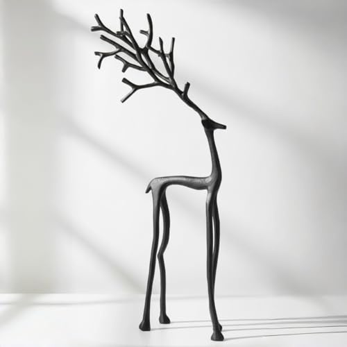 Generisch Rentier-Figuren als stilvolle Weihnachtsdekoration-Moderne Schwarze Metall Fensterbank Deko Innen